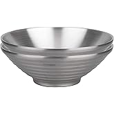 IMEEA 37 Oz Unbreakable Ramen Bowls SUS304 Stainless Steel Insulated Serving Bowl for Soup, Pasta, Noodle and Pho, Set of 2