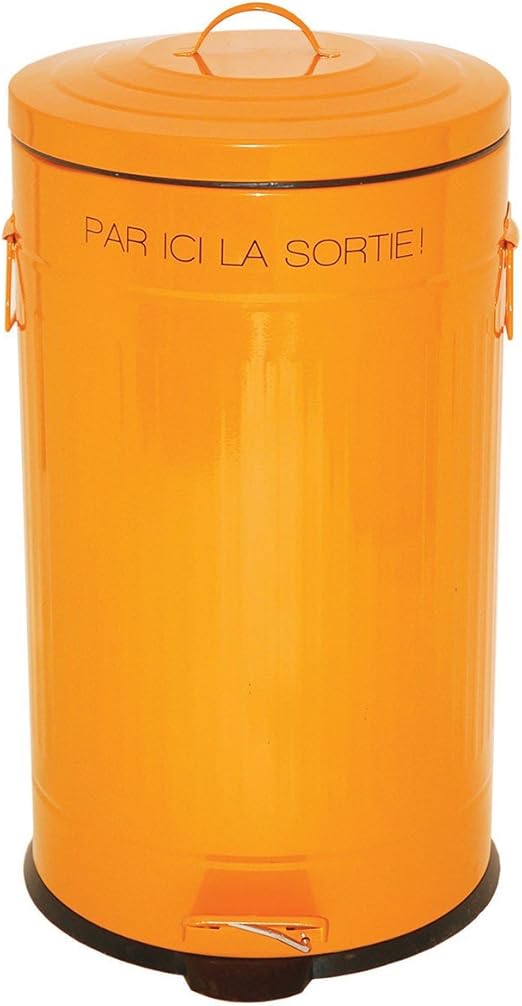 Poubelle Par Ici La Sortie 50 L Couleur Orange Matiere Acier