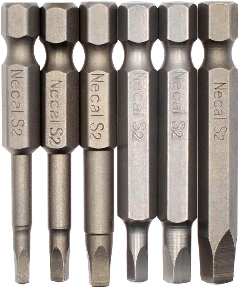 Riyiter 6 pcs 1/4 Inch Hex Shank Long Square Head Screwdriver