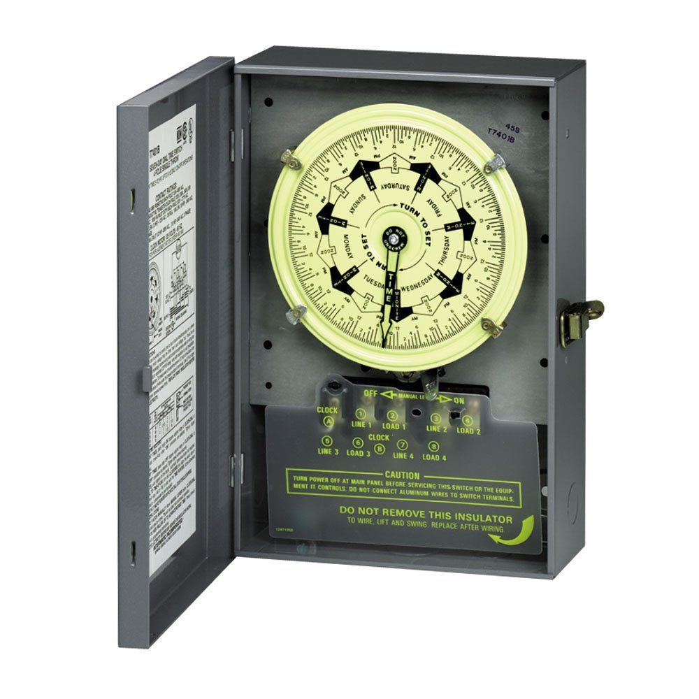 Intermatic T7801B 125-Volt 7-Day Mechanical Time Switch with Nema 1 Indoor  Cover - Wall Timer Switches - Amazon.com