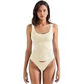 SUUKSESS Women Cotton Ribbed Built in Bra Tank Tops Summer Casual Basic Top