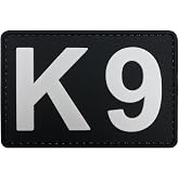 uuKen PVC K9 Patch 3"x2" with Hook Fastener Back for Dog Collar Vest Harness Clothes