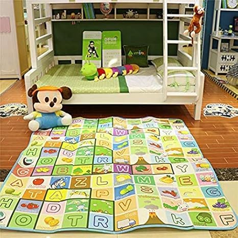AMAZING MALL (LABEL) Playmat Waterproof Anti Skid Baby Crawling Mat Waterproof Baby Play Crawl Floor Mat for Kids Picnic Play School Home (Assorted Color and Design) (6 x 4)