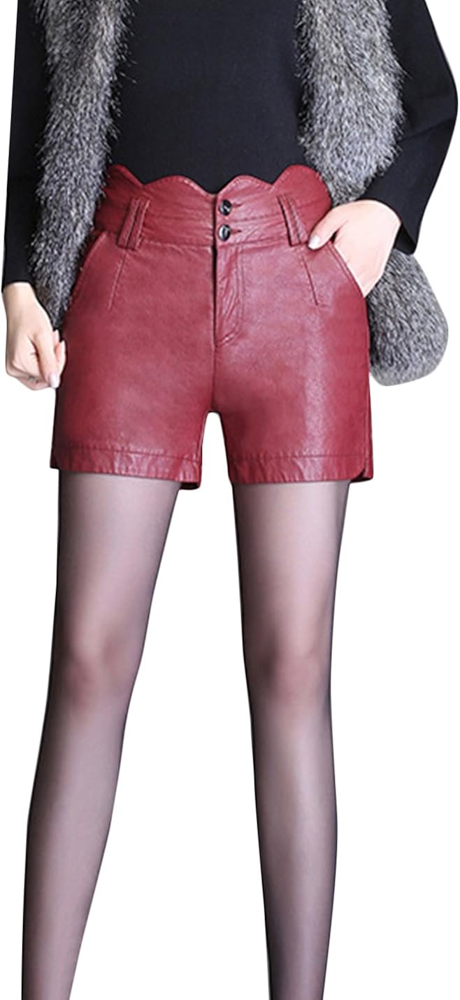 high waisted pleather shorts