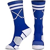 ChalkTalkSPORTS Hockey Performance Crew Socks - Crossed Sticks - Multiple Colors - Hockey Mid-Calf Socks