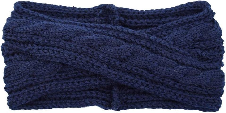 Qiran Ladies Hairband Fashion Women Thermal Hand Knitting Wool Hairband Sweet Girls Hairband Hair With Solid Color Braided Headband Warm Knitted Hair Ring Earmuffs Simple Hair Ring