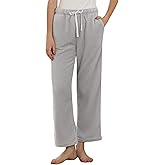 LYCY Womens Fleece Pajama Pants, Drawstring Lounge Pjs Plush Bottoms Warm Sleepwear with Pockets Comfy Winter