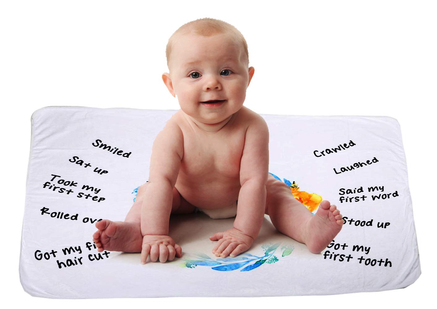 personalized baby monthly milestone blanket