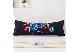 NTBED Space Gaming Body Pillow Cover Universe Game Console Microfiber Pillowcase with Envelope Closure for Kids Boys Adults,(20"x54",Multi)