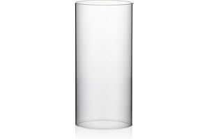 WGVI Hurricane Candle Holder Sleeve, Wide 4.7", Height 10", Clear Glass Cylinder Candleholder, Chimney Tube, Open Ended Candl