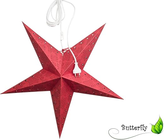 Addobbi Natalizi 3d.1 Pezzi Stelle Di Carta Rossa Stelle Di Natale Set Addobbi Natalizi Haengedeko Finestra Luce Lampada Da Elemento Decorativo 3d Della Stella Amazon It Casa E Cucina