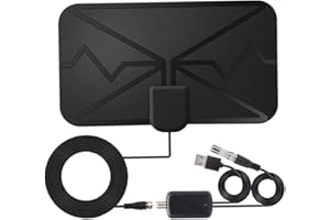 HD Antenna for TV, TV Digital Antenna HDTV Indoor DVB-T Amplified Antennas Arial Freeview for Local Channels Black, Digital H