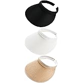 3 Pack Women Sun Visors Wide Brim Sun Caps Golf Hats UV Protection UPF 50 for Sport Outdoor Travel Multi Color