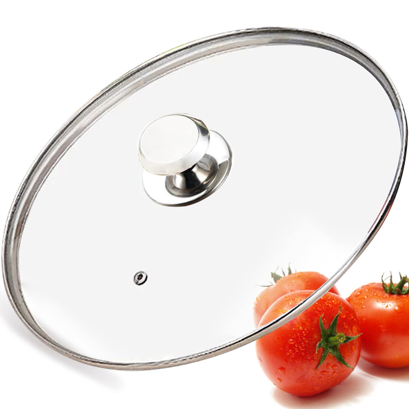 Photo 1 of JUSRAMINC Glass Lid for 12 Inch Frying Pan, Tempered Replacement Top, Twist Lock, Cookware Lid, Clear, Tempered Glass