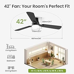 OSTIVE Ceiling Fans with Lights and Remote: 42 Inch