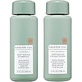 Kristin Ess Hair Softening Moisture Repair Shampoo and Conditioner Set for Curly + Thick Hair – Sulfate Free + Color Safe + Gentle - Anti-Frizz - Deep Conditioner for Color Treated & Dry Damaged Hair