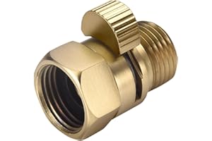 CHUANGTIM Gold Showe Flow Control Valve, 1/2" NPT Shower Head with Shut Off Valve, Brass Shut Off Valve for Handheld Shower, Water Pressure Regulator Replacement
