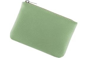 simarro Coin Purse, Vegan Leather Lychee Pattern Zipper Change Purse Portable Coin Wallet Mini Change Holder for Women Coin Pocket for Women Credit Card Folded Bills ID Key Headset Lipstick(Green)