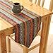 Aothpher Ornate Chevron Multi-Color Boho Stripes Pattern Washable Cotton Table Runner with Tassels, 12x55 Inches