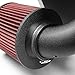 Black-Coated Aluminum Cold Air Intake Pipe+Heat Shield+Red Filter for Nissan Frontier Xterra 3.3L V6 99-03