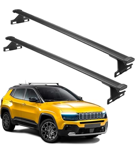 SAREMAS 220 lb Aluminum & ABS Cargo Side Rails for Jeep Compass 2017-2025, 2-Pack
