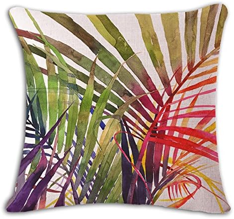 Tropical Plants Printed Cotton Linen Decorative Throw Pillow Case Sofa Home Decor Cushion Cover