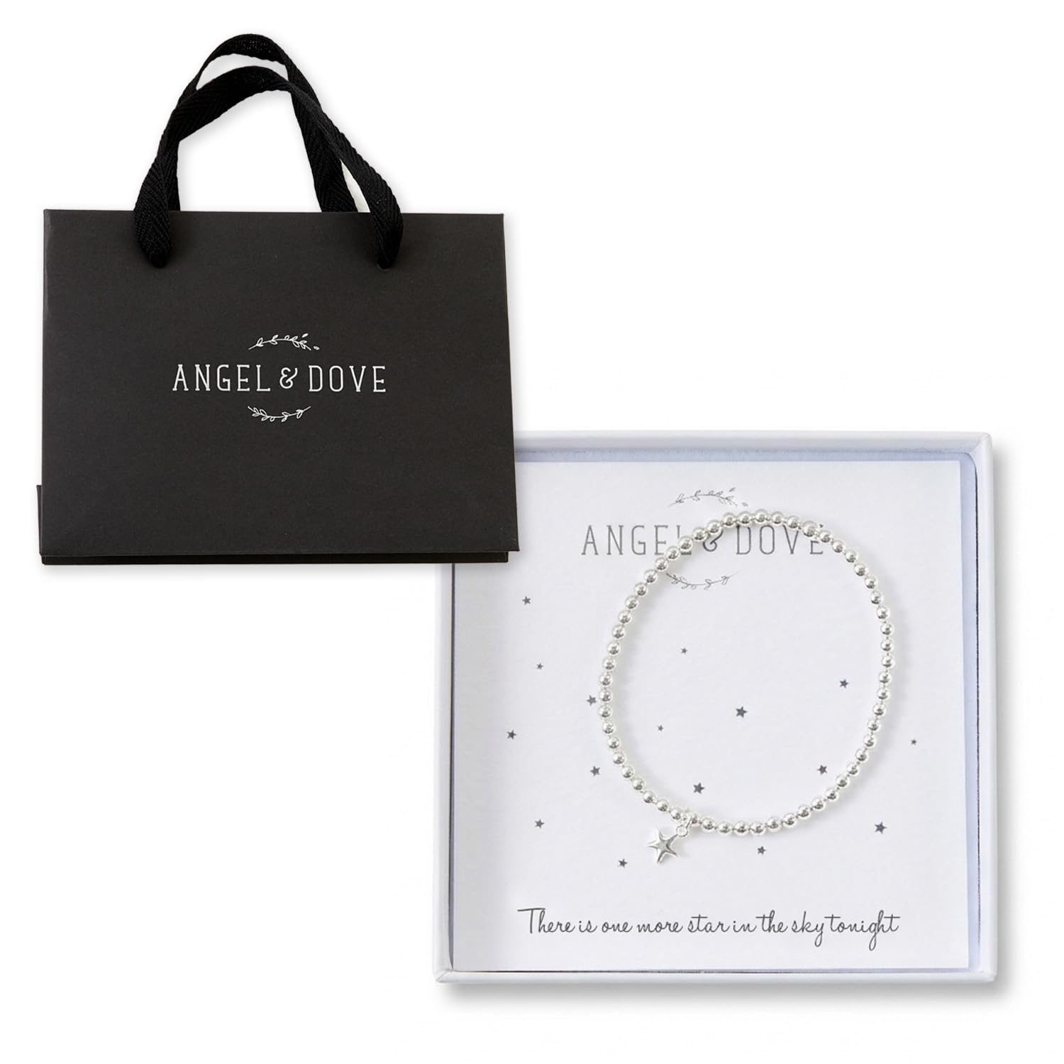 ANGEL & DOVE Silver 'One More Star' Bracelet Sympathy Gift with Bag & Card