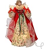 Kurt Adler 14" UL 10 Lights Red & Green Angel Treetop