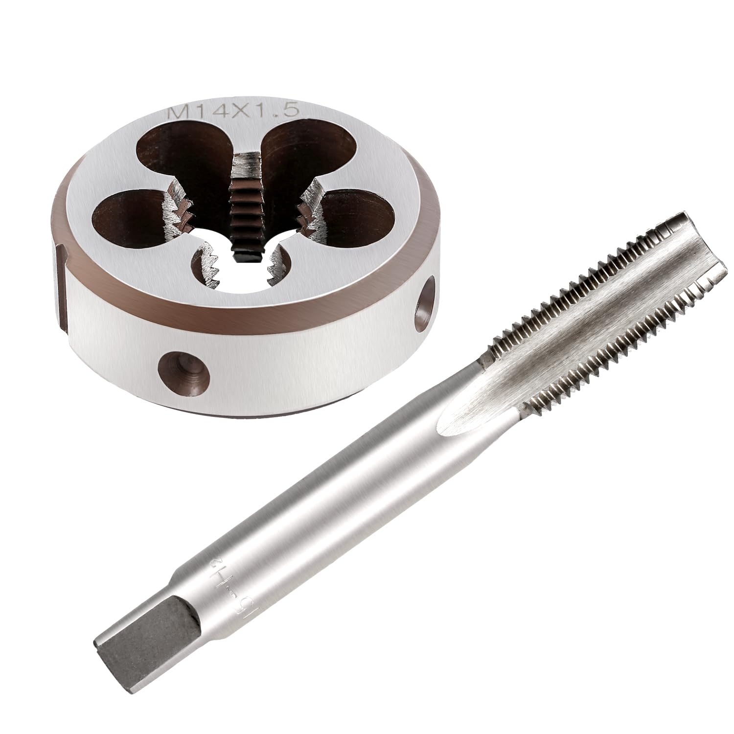 M14x1.5 Metric Thread Tap and Die Set, High-Speed Steel Alloy Metric Machine Tap Die Set Durability Tool Right Hand