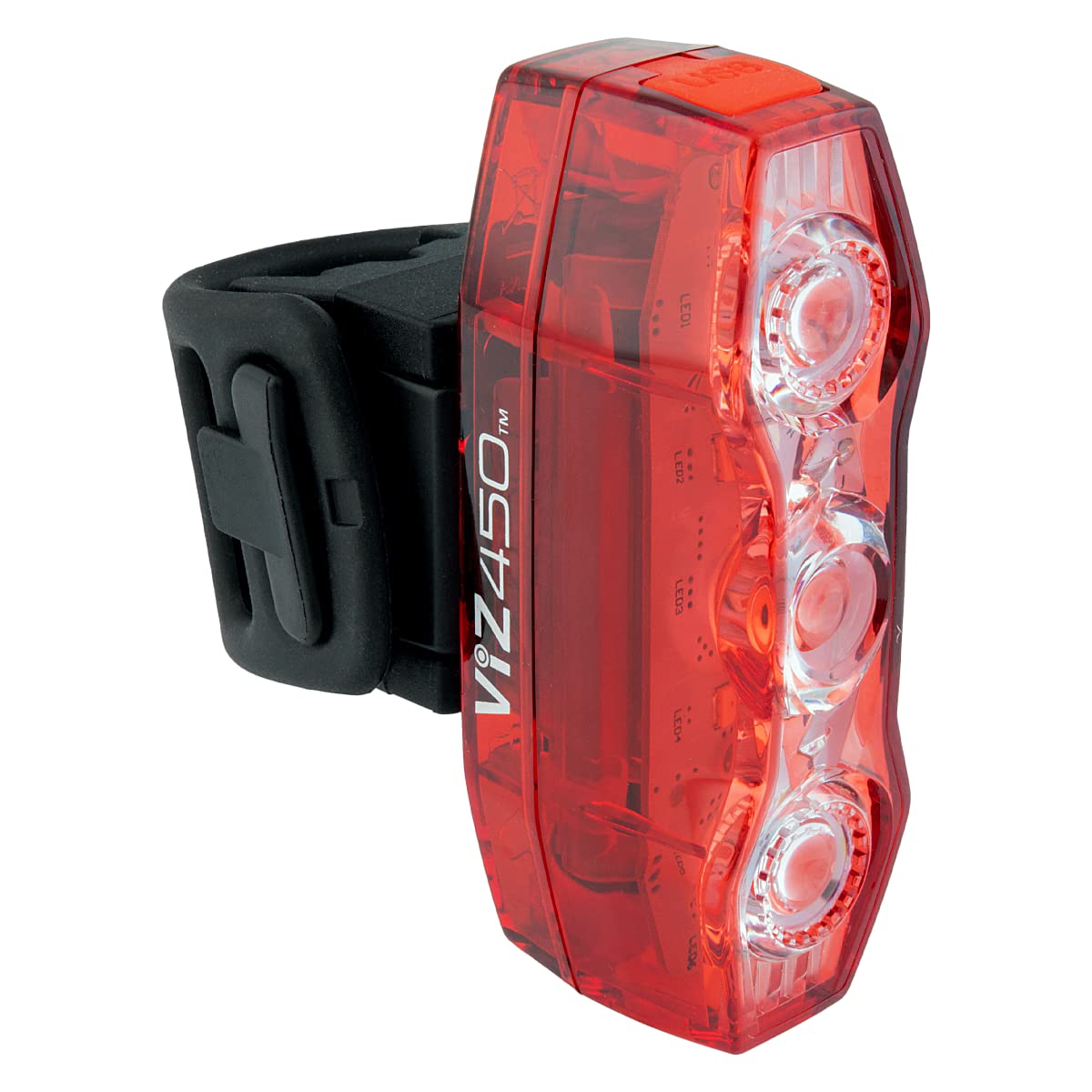 CatEye ViZ450 Rear Bike Light – Ultra-Bright 450 Lumen Rechargeable Rear Bicycle Light | OptiCube Lens & Daytime Hyperflash Mode for Maximum Visibility | USB Rechargeable | CatEye Bike Accessories