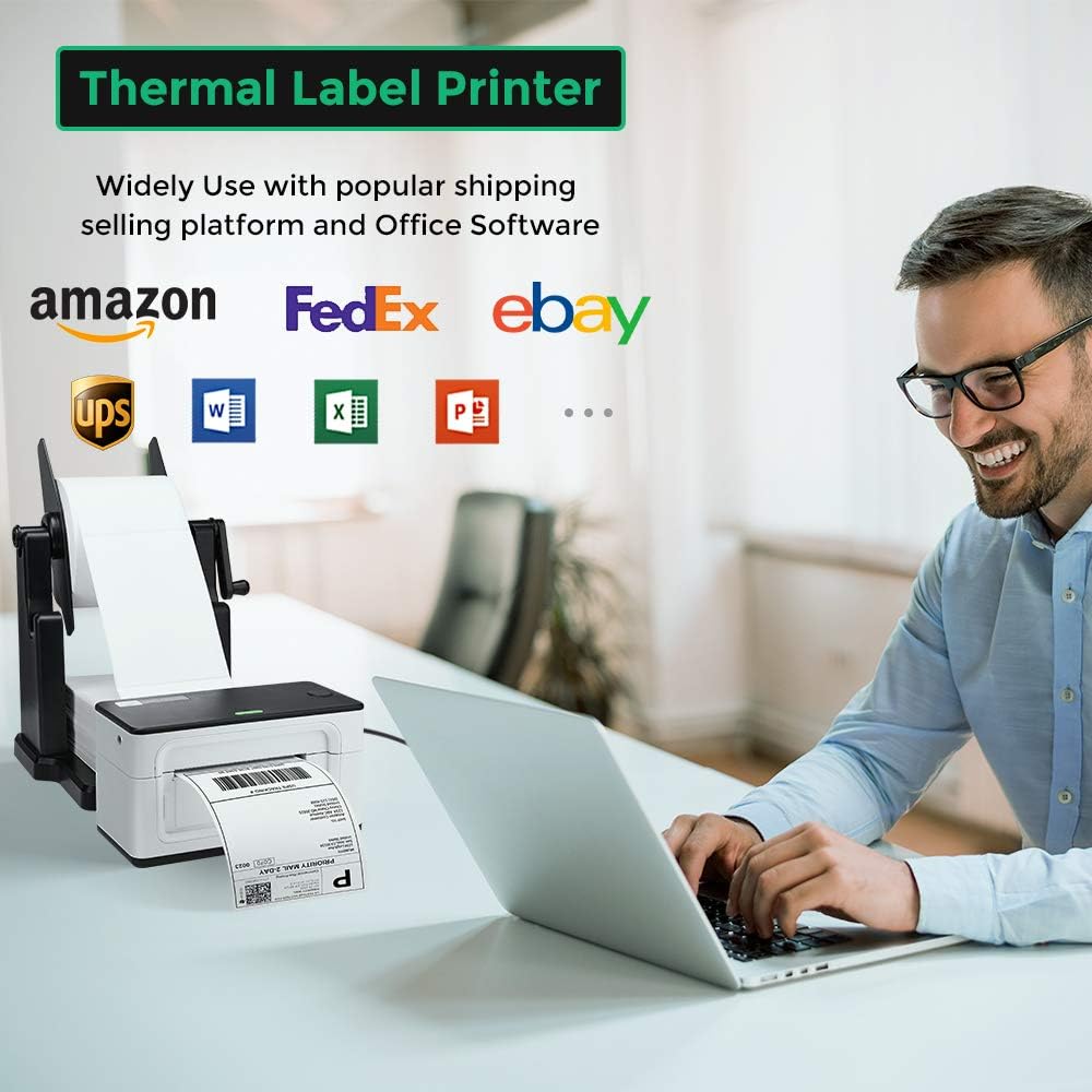 MUNBYN Thermal Label Printer 4x6, High Speed Direct USB Thermal Barcode 4×6 Shipping Label Printer Marker Writer Machine, One Click Set up,Compatible with Ebay, , FedEx,UPS,Shopify,Etsy: Electronics