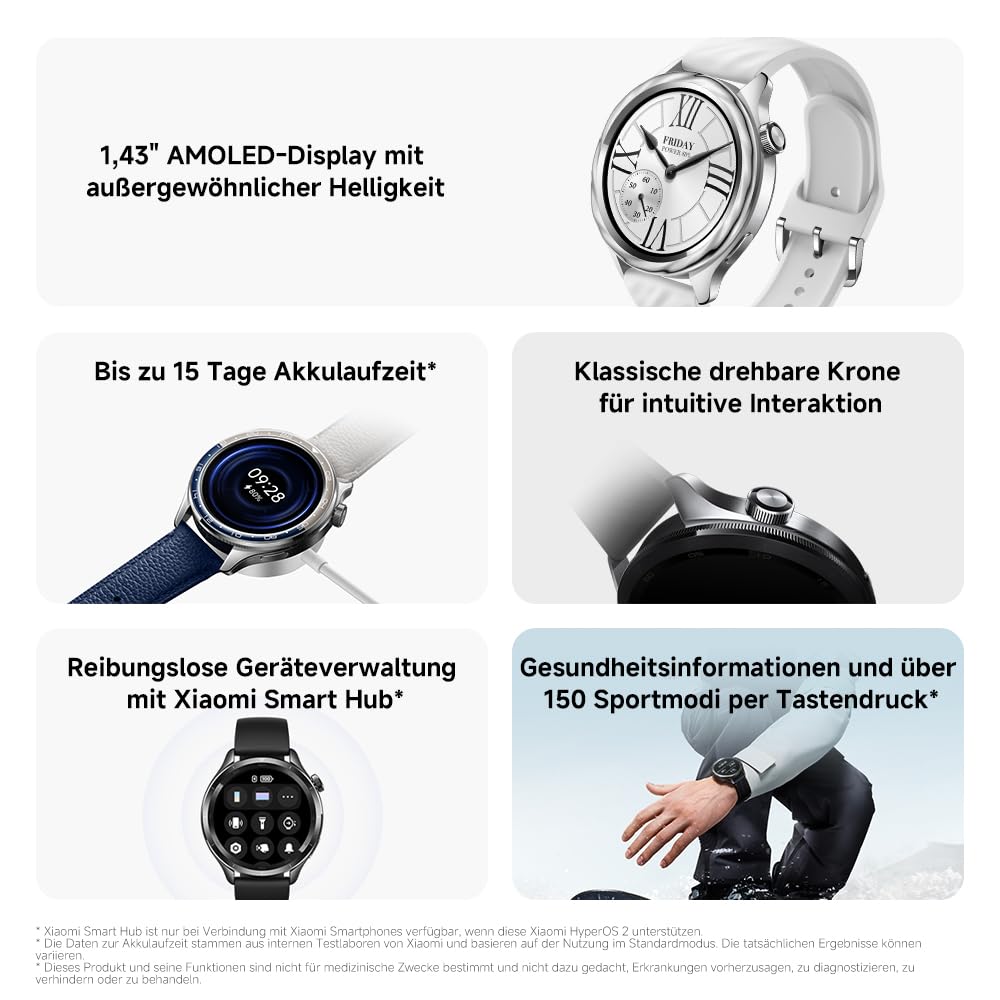 XIAOMI Watch S4 Smartwatch, Fitnessüberwachung, 1,43