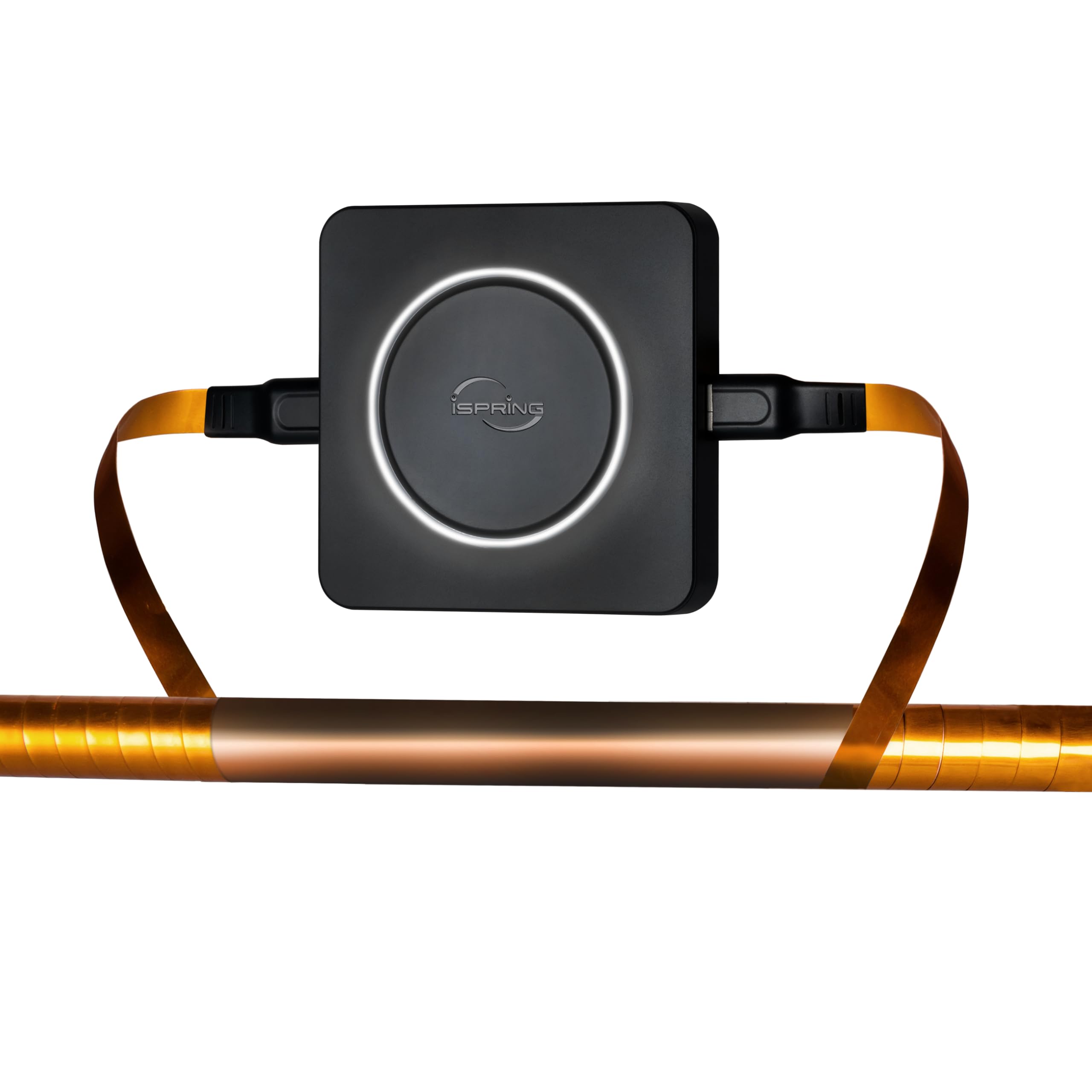 Photo 1 of iSpring ED2000S Whole House Descaler, Alternative Electronic Salt-Free Hard Water Conditioner, Breathing LED Light Design with Magnet, Prevent Rust and Scale Build-up, Black