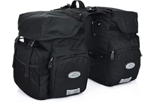 FANWU 50L Bike Panniers Bicycle Commuting Bag Waterproof Saddle Bags with Rain Cover for Bicycle Rear Rack Carrier, Support for Width Less Than 7 inches Bike Rack