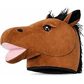 Horse Head Hat | Horses Head Costume Hats | Horse Hair Hat | Horses Heads Cap | Plush Horses Head | Horse's Mane Costume | Pony Costumes | Farm Animal Costume Accessories | One SIze