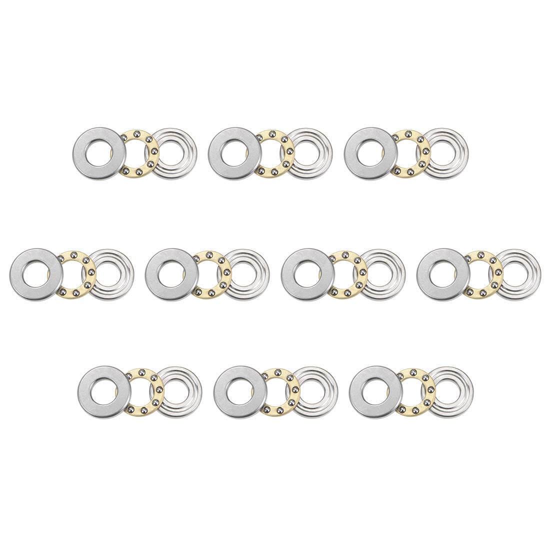 sourcing map F5-11M Thrust Ball Bearings 5mm x 11mm x 4.5mm Chrome Steel Single Direction 10pcs