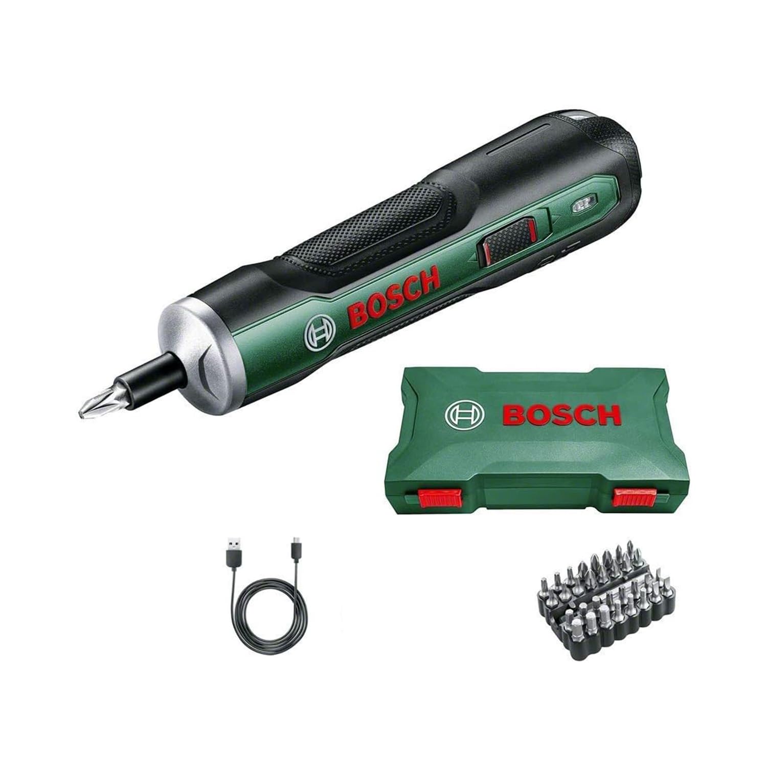 Bosch Home and Garden Cordless Screwdriver PushDrive (3.6 Volt, 32 bits, in storage box)