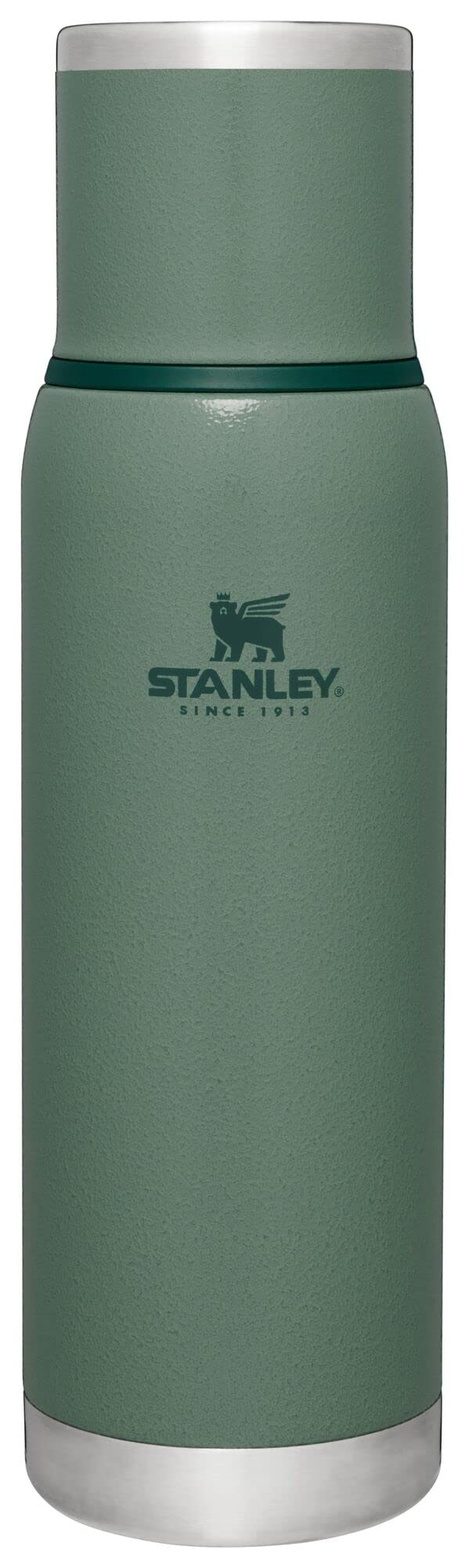 Photo 1 of Stanley Adventure-To-Go Vacuum Bottle 1.1 qt | Wide Mouth with Leakproof Cup Lid | Keep Drinks Hot or Cold | Packable for Travel | Insulated Stainless Steel Thermos | BPA-Free | Hammertone Green