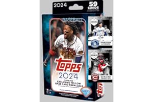 GENERIC BRAND NEW 2024 Topps Baseball Series 1 EXCLUSIVE Trading Card HANGER Box w/ 59 Cards! - Plus Novelty Elly and Shohei Novelty Art Cards in Picture