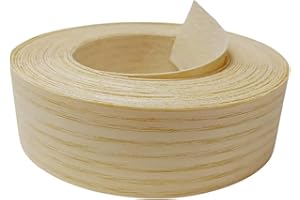EBPSNEER Ash Wood Veneer Edge Banding Roll 1-1/2 inch X 26ft -Pre-glued Iron On Veneer Edging Strip-Backed with Hot Melt Adhesive-Flexible Plywood Edgebanding Apply for Furniture Door Desk