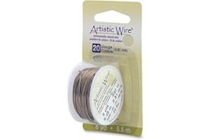 Artistic Wire, 20 Gauge / .81 mm Tarnish Resistant Colored Copper Craft Wire, Antique Brass Color, 6 yd / 5.5 m