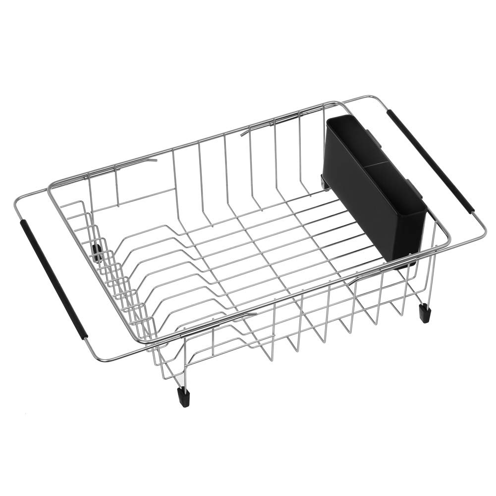 Photo 1 of ARCCI Expandable Dish Drying Rack Over The Sink, Large Capacity Sink Dish Rack Drainer Plate Organizer Shelf with Stainless Steel Utensil Holder, Dish Drainer Rack for Kitchen Counter, Inside Sink