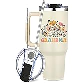 COOWIND Grandma Gifts,40oz Tumbler with Handle for Grammy, Travel Tumbler Gifts for Mother's Day women Birthday Christmas, Gift to Grandma from Grandchildren