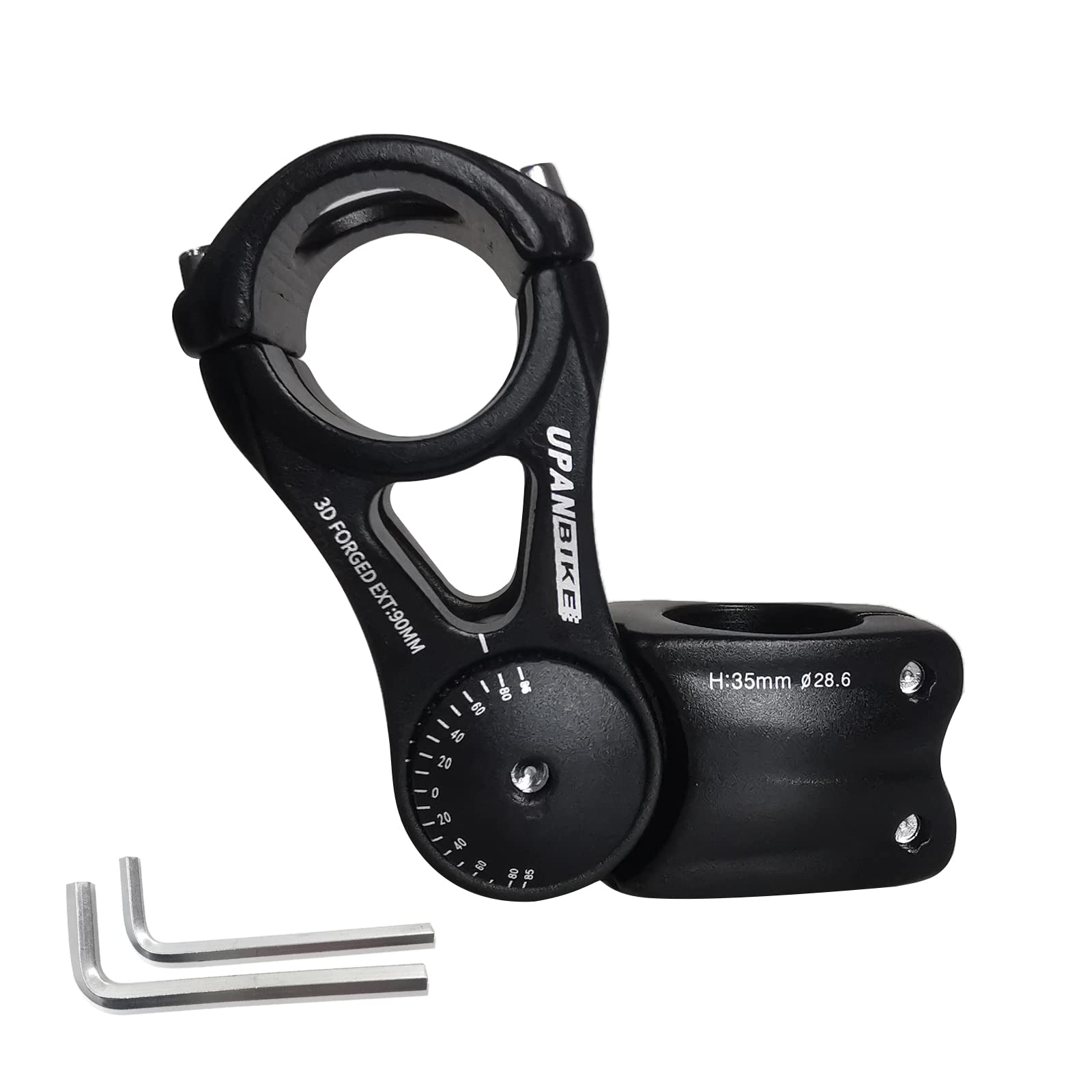 UPANBIKE Bike Stem Adjustable 31.8mm 85 Degree 90mm 110mm 145mm Aluminum Alloy Handlebar Riser Extender Stem for Mountain Bicycle Road Bike MTB(Black,31.8 * 90)