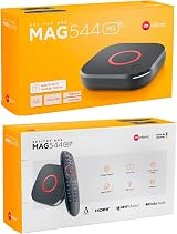 XstreamTec MAG 544w3 Linux 4K IPTV Box Dual WiFi 5G HEVC UHD HDMI 2.0 UK Plug view 5