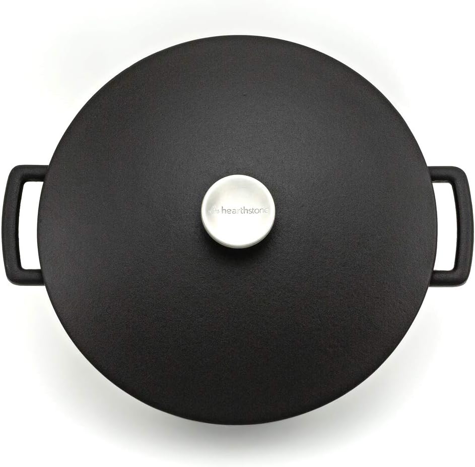 HearthStone Cookware - Enamelled Cast Iron Diamond Pot, Satin Black, 28 cm, 6.9 L. for All Surfaces Including Induction and Oven - Image 3