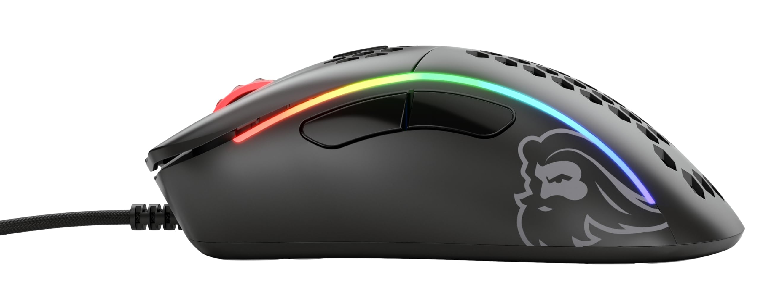 Glorious Gaming Model D- (Minus) Wired Gaming Mouse – superleichtes Wabendesign mit 61 g, RGB-Beleuchtung, ergonomisch, Pixart 3360 Sensor, Omron-Schaltern, PTFE-Füße, 6 Tasten – Mattschwarz 4
