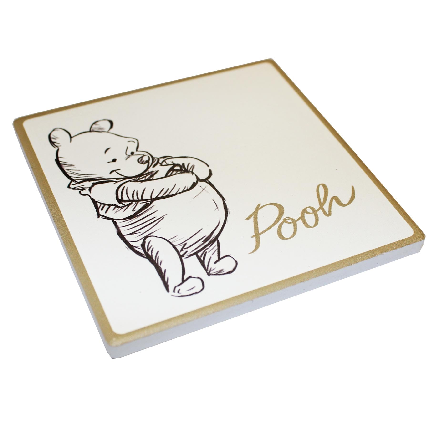 Disney Winnie the Pooh Coaster 10cm Cork Backed Classic Ceramic Gold Trim Coaster (Winnie The Pooh)