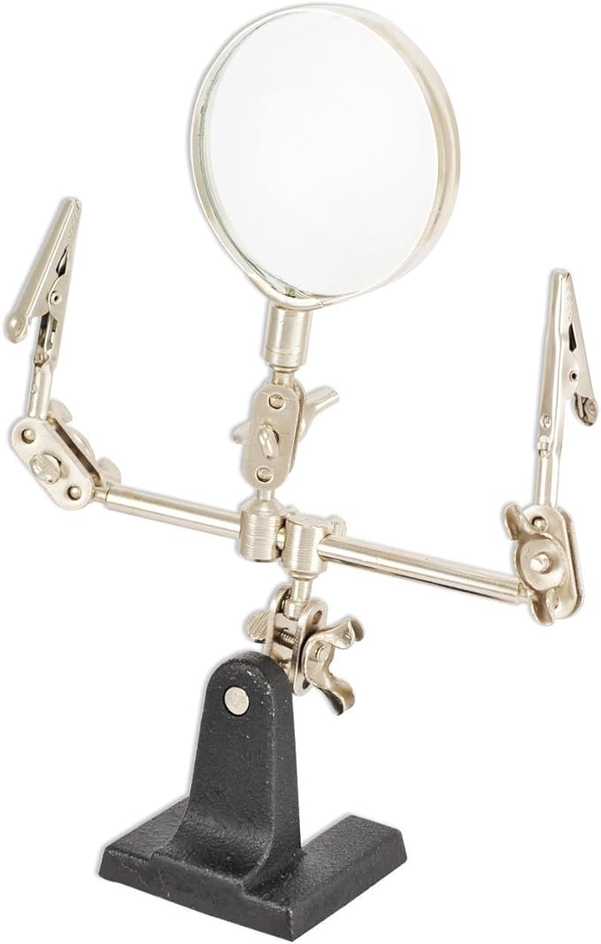 Third Hand Soldering Solder Iron Stand Holder Magnifier