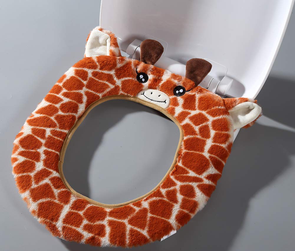 Dream Bridge Bathroom Warmer Toilet Seat Covers Cute Plush Thickened Toilet Seat Cushion Restroom Soft Cartoon Seat Pad Toilet Decor Mat Gift Toilet Lid Tank Covers